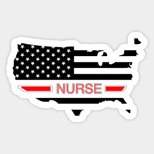 Thin Line Nurse Flag Sticker